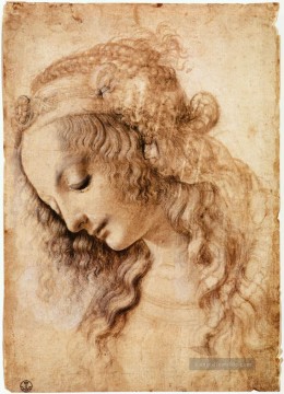 Leonardo da Vinci Werke - Kopf der Frau Leonardo da Vinci